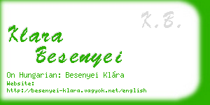 klara besenyei business card